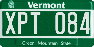 VT license plate XPT084