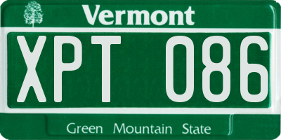 VT license plate XPT086