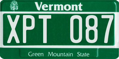 VT license plate XPT087