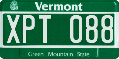 VT license plate XPT088