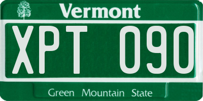 VT license plate XPT090