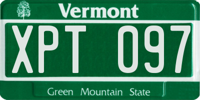 VT license plate XPT097