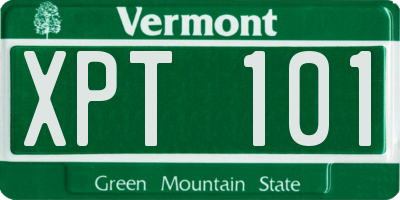 VT license plate XPT101