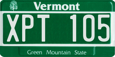 VT license plate XPT105