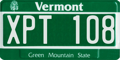 VT license plate XPT108