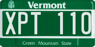 VT license plate XPT110