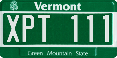 VT license plate XPT111