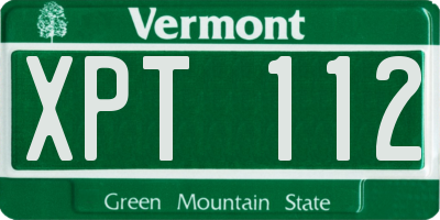 VT license plate XPT112