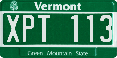 VT license plate XPT113