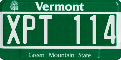 VT license plate XPT114