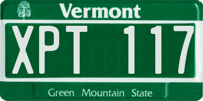 VT license plate XPT117
