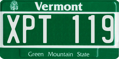 VT license plate XPT119