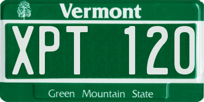 VT license plate XPT120
