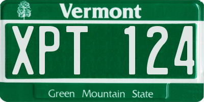VT license plate XPT124