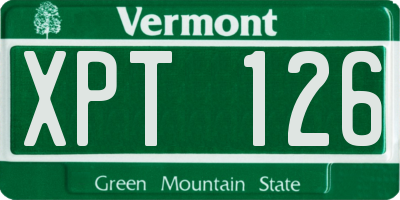 VT license plate XPT126