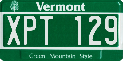 VT license plate XPT129