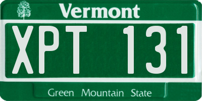 VT license plate XPT131