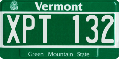 VT license plate XPT132