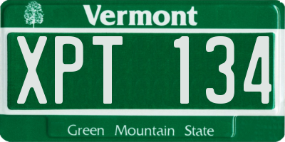 VT license plate XPT134