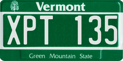 VT license plate XPT135