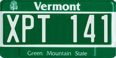 VT license plate XPT141