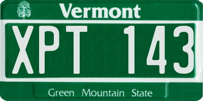 VT license plate XPT143