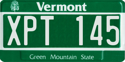 VT license plate XPT145