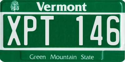 VT license plate XPT146