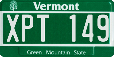VT license plate XPT149