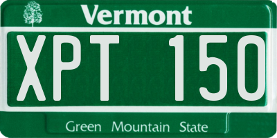 VT license plate XPT150