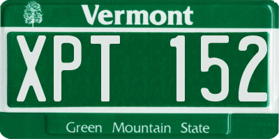 VT license plate XPT152