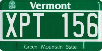 VT license plate XPT156