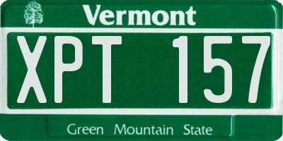 VT license plate XPT157