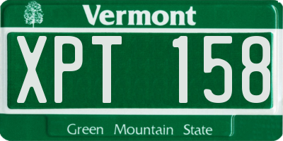 VT license plate XPT158
