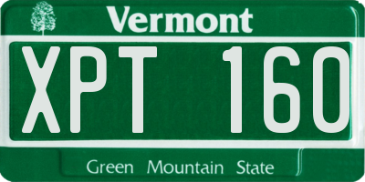VT license plate XPT160