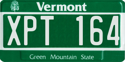 VT license plate XPT164