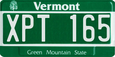 VT license plate XPT165