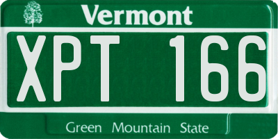 VT license plate XPT166