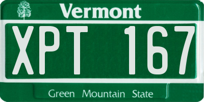 VT license plate XPT167