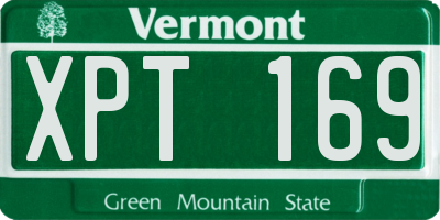 VT license plate XPT169