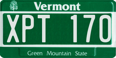 VT license plate XPT170