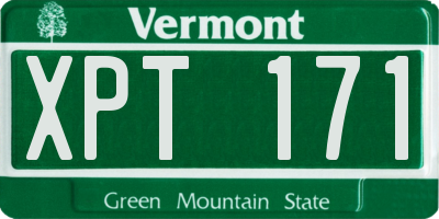 VT license plate XPT171