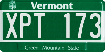VT license plate XPT173