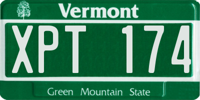 VT license plate XPT174
