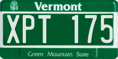 VT license plate XPT175