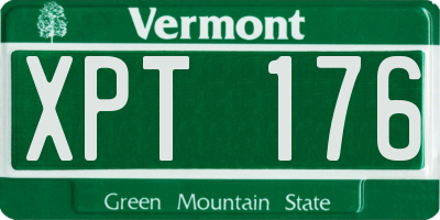 VT license plate XPT176