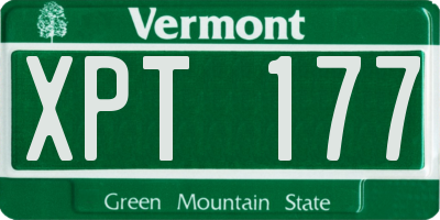 VT license plate XPT177