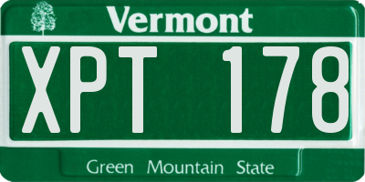VT license plate XPT178