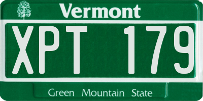 VT license plate XPT179