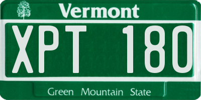 VT license plate XPT180